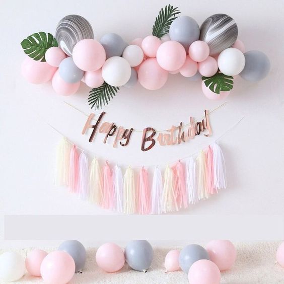 Simple birthday decoration ideas at home with balloons
